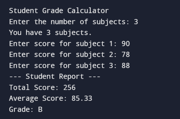 Student Grade Calculator